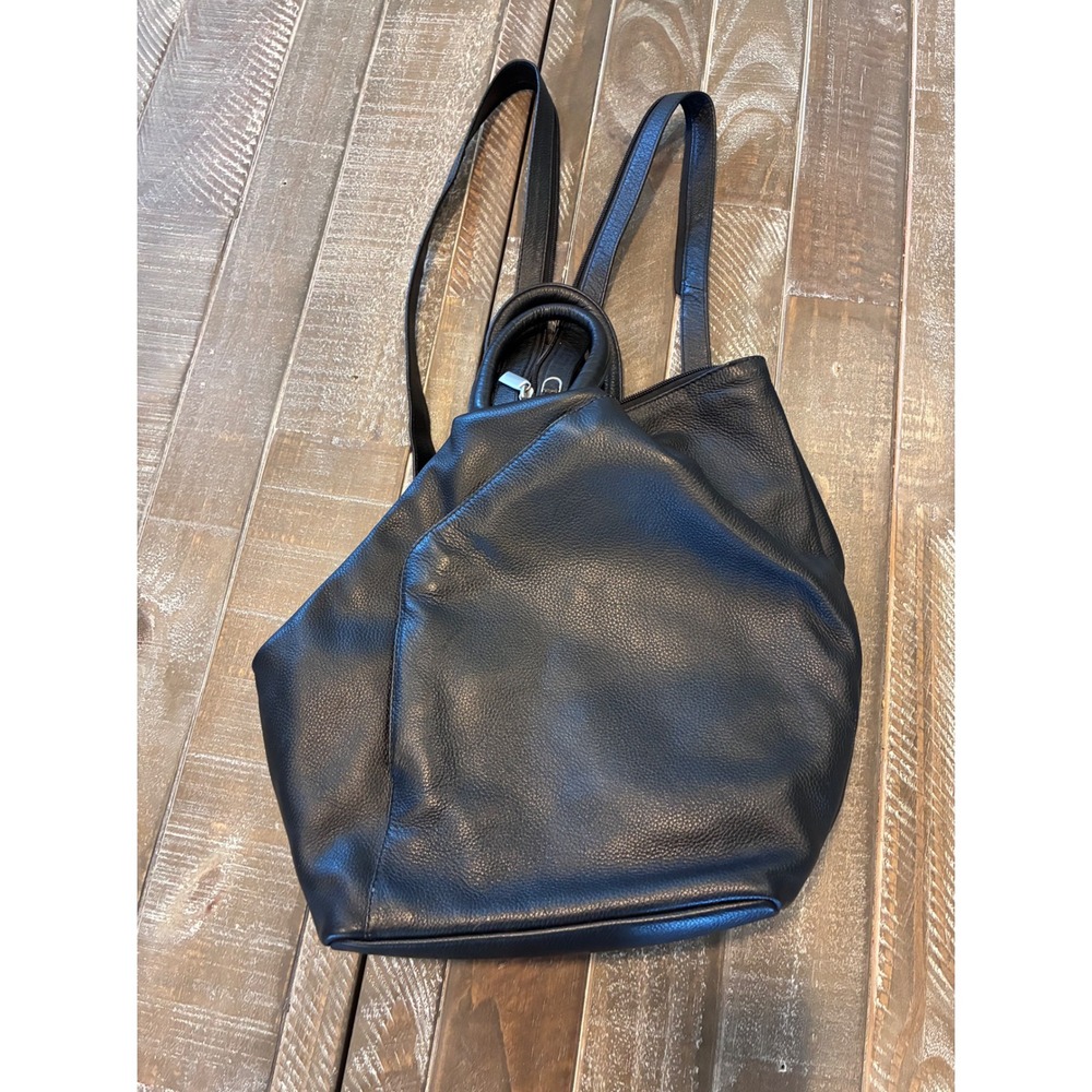 Black Convertible Backpack Shoulder Bag Top Handle Crossbody Purse